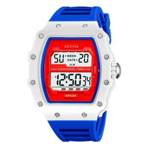 Activa X Invicta Men's Digital Curved Watch 44mm Red, White & Blue (ACW2296-005)